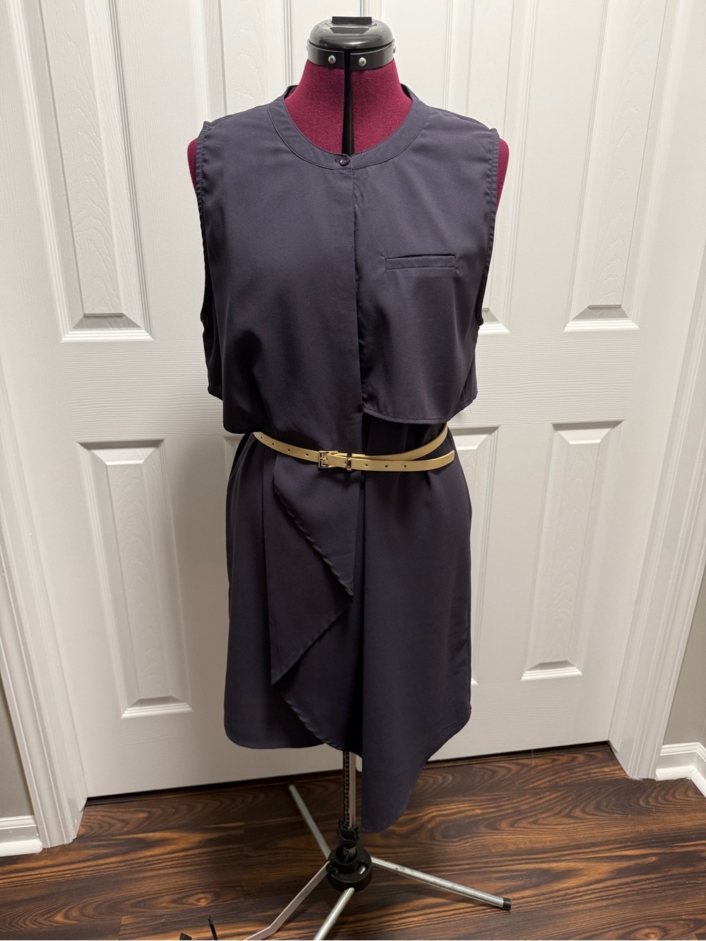 Miilla Clothing Sleeveless Asymmetrical Draped Dress